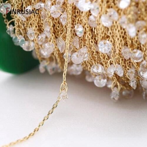 2021 New Korean Exquisite Zircon Crystal Chain Accessories For Jewellery Making DIY Bracelets Necklace Earrings Material
