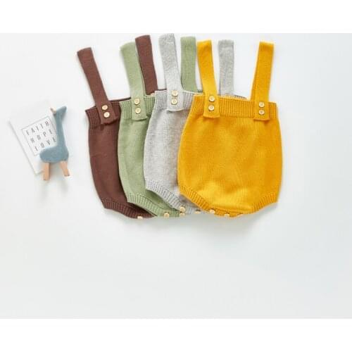 2021 new wholesale boys girls knitted overalls autumn cotton fashion babys shorts 0-3 years YU849