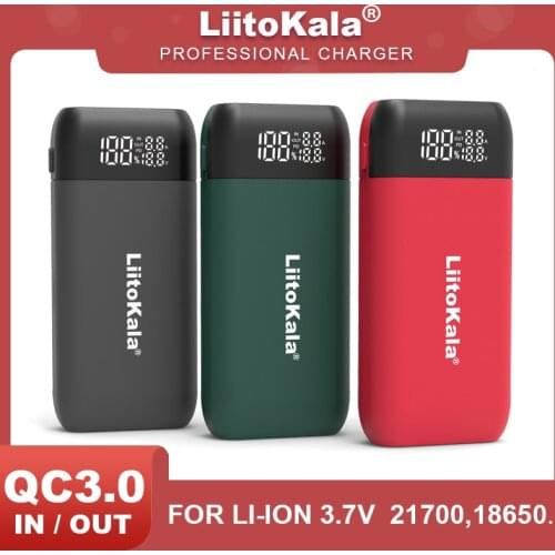 New LiitoKala Lii-MP2 18650 21700 Rechargeable Battery Charger And Power Bank QC3.0 Input/Output Digital Display