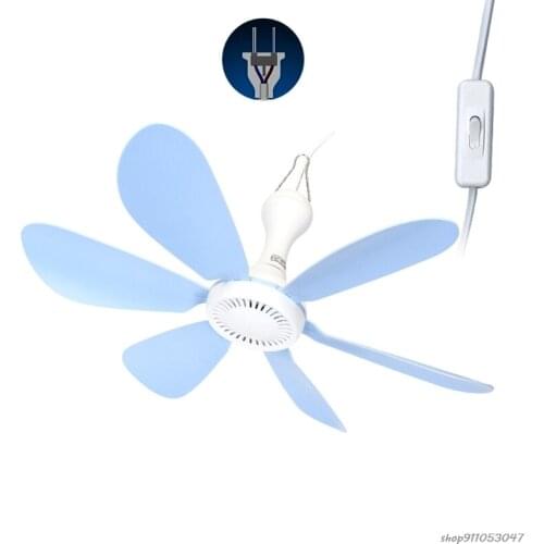 One Speed Soft Wind 220V 20W 6 Blue Flabellums Ceiling Fan 16.5inch Quiet Hanging Fan for Bedroom and more M25 21 Wholesales