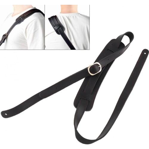 Genuine Leather Guitar Strap Widen Shoulder Pads Adjustable Guitar Belt 120 -145cm Length for Acoustic Electric Bass Guitar