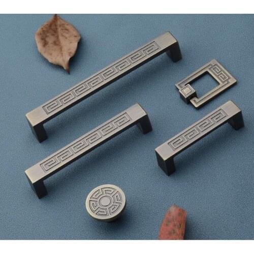 Luck Cloud Chinese Style Cabinet Handles Drawer Kitchen Door Zinc Alloy Furniture Hardware Single hole/64mm/96mm/128mm/192mm