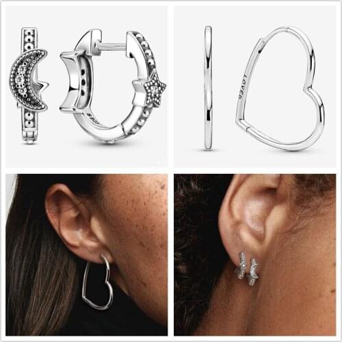 Hot sale 100% 925 Sterling Silver Earrings Charm Fit Original Pandora Bracelet Making DIY Fashion Jewelry For Women