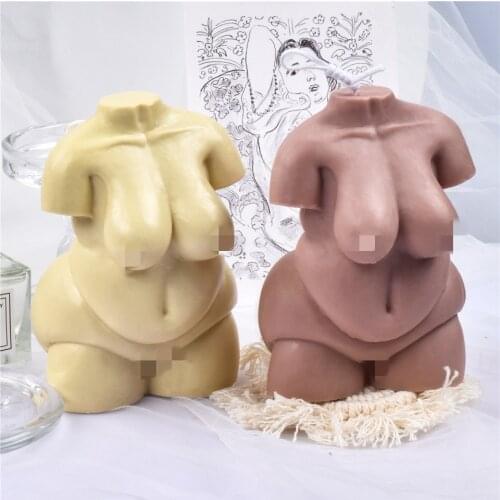 Female Obesity Body Silicone Candle Mold Full Plus Decoration Aromatherapy Curvy Aesthetic Making Crystal DIY Handmade Wax Tool
