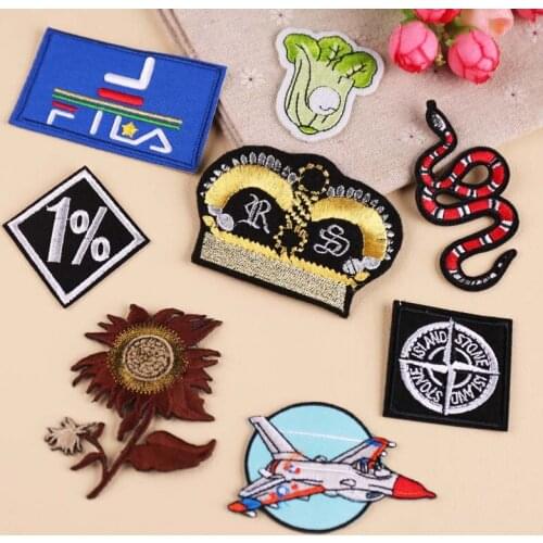 Cloth stickers computer embroidery badge personalized DIY airplane flowers snake clothes decoration patch stickers cloth