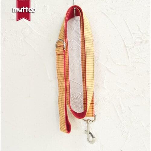MUTTCO unique design fashionable bow tie handmade dog leash HARVEST PLAID dog leash 5 sizes UDL104