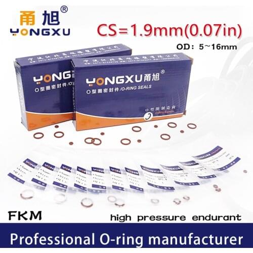 15PCS/lot Brown FKM Fluorine Rubber O-rings Seals CS1.9mm OD5/6/7/8/9/10/11/12/13/14/15/16*1.9mm O Ring Seal Gasket Rings Washer