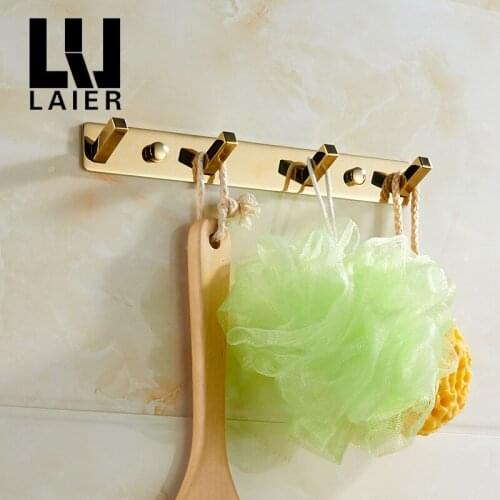 Vidric bedroom bathroom bathroom living room full copper white gold, four hooks coat hooks / hooks and more hooks row hook