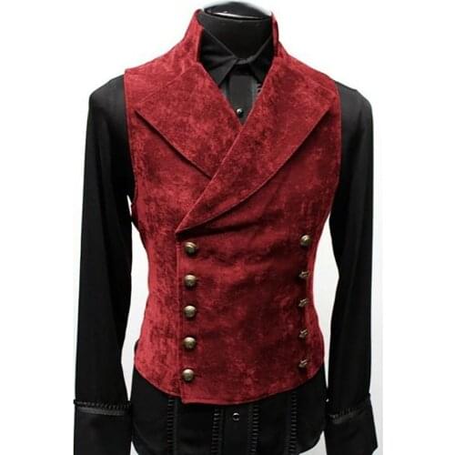 2021 New Spring Summer Men Vest Fashion Casual Sleeveless Tailored Collar Double Breasted Coat