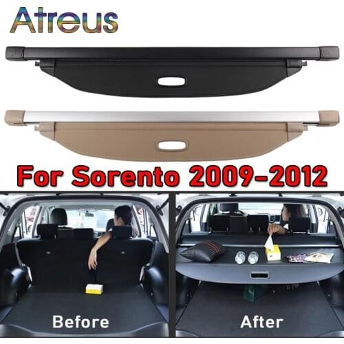 1set Trunk Parcel Shelf Cover for Kia Sorento 2009 2010 2011 2012 Retractable Rear Racks Spacer Curtain Accessories