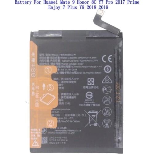 1x 4000mAh HB406689ECW Mobile phone battery fit for HUAWEI Enjoy 7plus TRT-AL00 TL10A Bateria Batterij Batteries