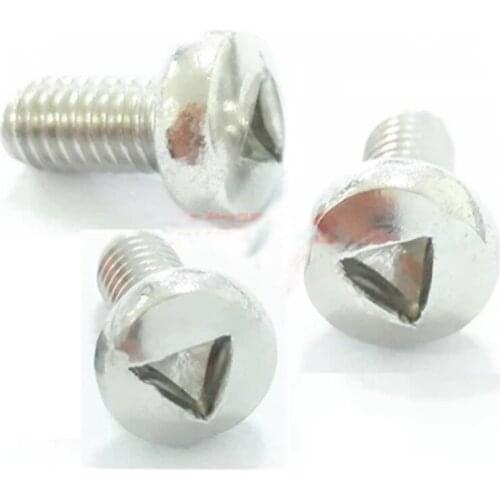 20Pcs M4 Stainless Steel Pan Round head Triangle groove Samsung Anti-theft mechanical Screw bolt 6mm-20mm L