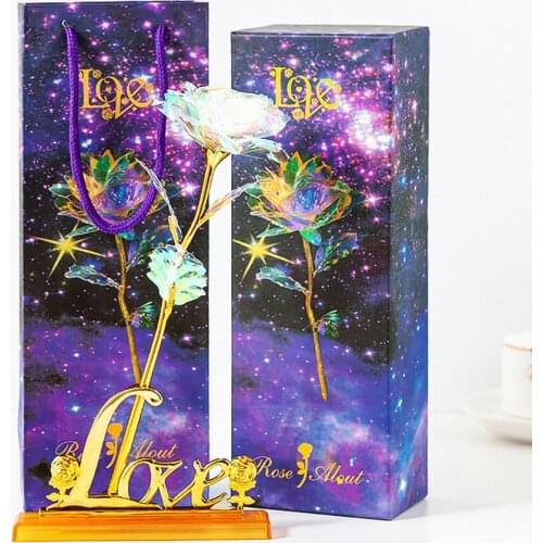 24k Gold Foil Plated Rose gold leaf rose Wedding Supplies Valentine 's Day Birthday New Year Gifts Decorative flowers