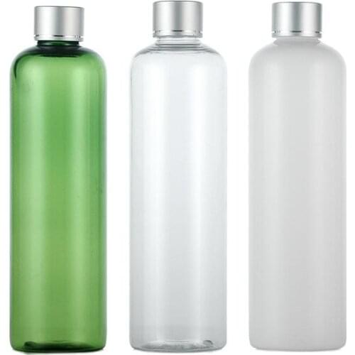 300ML X 20 White Green Clear PET Plastic Bottle Perfume Massage oil Cosmetic Empty Container With Anodized Aluminum Screw Cap