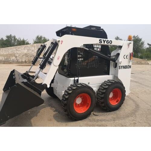 SY60 4 Wheel Mini Skid Steer Backhoe Loader Hydraulic Motor Loading 850kg