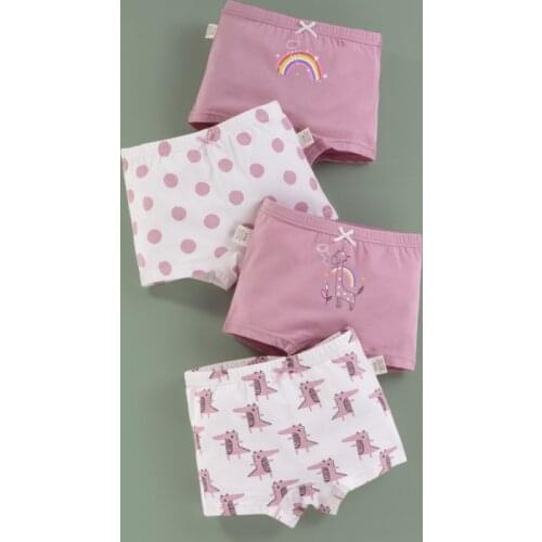 4Pcs/Set Children Underwear Girls Panties Cotton Printed Boxer Children Briefs For Girl Shorts Baby Panties Kids Underwear 2-10T