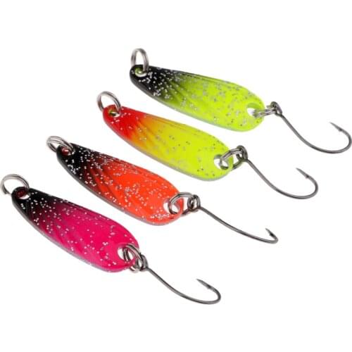4 Pieces Fishing Lure Bait Metal Hard Baits Fishing Spoon Lure Colorful Tool Strong Fish Attracting