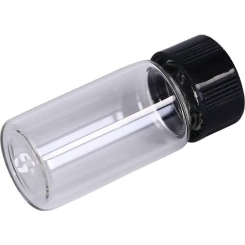 5Pcs 5ML Transparent Glass Bottle With Black Screw Cap Lab Glass Vials Small Cute Bottles Clear Containers