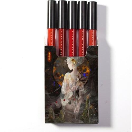 5 PCS Dreamer Lip Glaze Matte Easy-to-color Set Velvet Matte Cigarette Lipstick Safe Ingredients Durable Lip Glaze