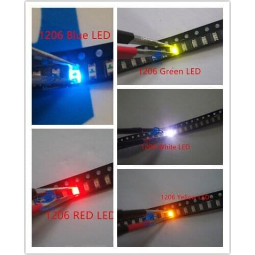 5000pcs 1206 SMD LED light Package LED Package Red White Green Blue Yellow 1206 led in stock Free Shipping