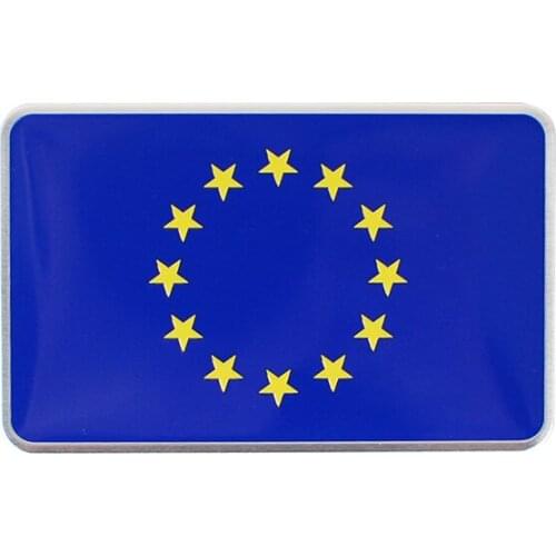 8*5CM Aluminum Car Badge Accessories for Flag of EU Logo Auto Emblem Sticker for KIA Opel LADA Tesla Volkswagen Citroen BMW Audi