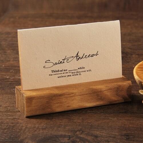 Retro Wooden Message Note Holder Natural Wood Photo Holder Business Card Holder Office Home Desk Decoration Accessories