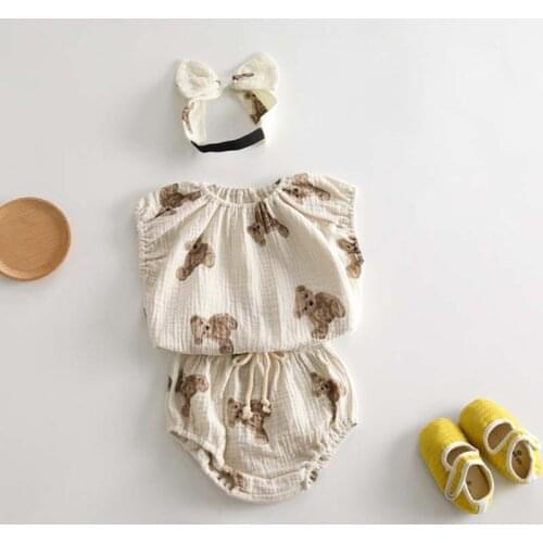 Baby Girl Clothes Summer Cartoon Top +Bread Shorts Sets Infant Girl Clothing Outfits 3PCS
