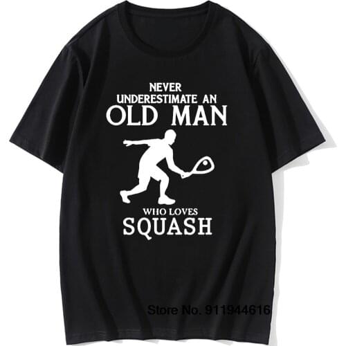 Squash Old Man Funny T-Shirt Men Cotton Streetwear Normal Short Sleeve O-Neck Retro T Shirt Tshirt Camiseta