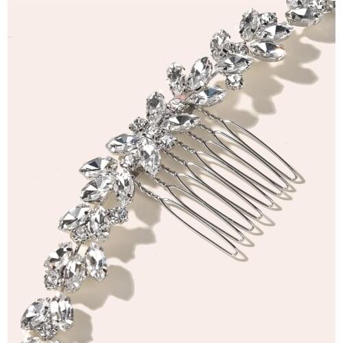 Classic Lady Bun Hairpin Rhinestone Hair Comb Wedding Styling Bridal Headdress Durable and All-Matched LL@17