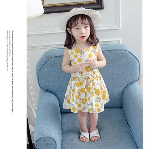 Summer Floral Dress Girls Child Dresses Vestidos Kids Clothes Girls Summer Dress with Hat 2pc Girl Clothing 2 3 4 5 6 7 Years