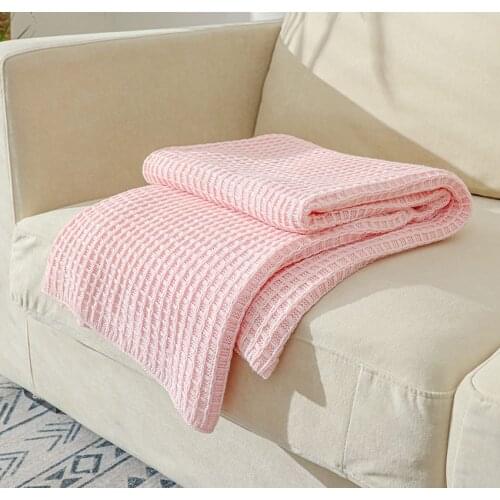 Summer Knitted Throw Blanket Bedspread Sofa Covered Office Nap Air Conditioning Gray Rectangle Blankets