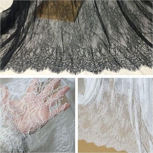 GLace 3M/Lot African Lace Fabric Small Bone Line Eyelash Lace Embroidery Fabric DIY Clothing Sewing Accessories TX633