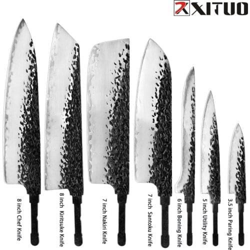 XITUO Clad Steel Knife Blade Handmade DIY Blade Blank Without Handle High carbon stainless steel Chef Knife Santoku knife Cleave