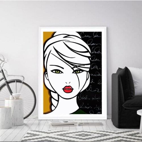 Fashion Girl Canvas Paintings Cartoons Modern Wall Art Prints Poster Living Room Decorative Paintings On The Wall Home Decor