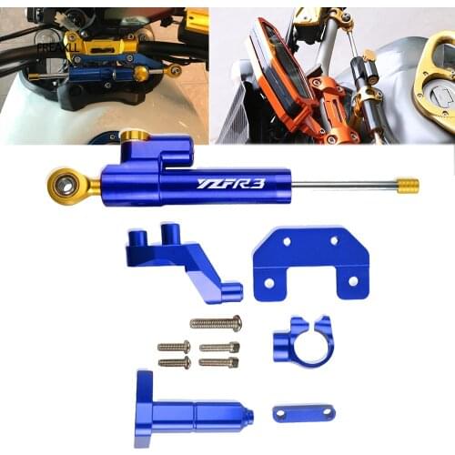 For YAMAHA YZF R3 YZFR-R3 R25 MT03 MT25 2014 2015 2016 2017 CNC Motorcycle Steering Stabilize Damper Bracket Support Mount Kit