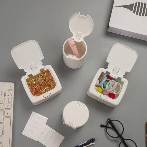 JIANWU Simple Desktop Mini Stationery Storage Box Kawaii Desktop Organizer Journal Tape Sticker Sundries School Office Supplies
