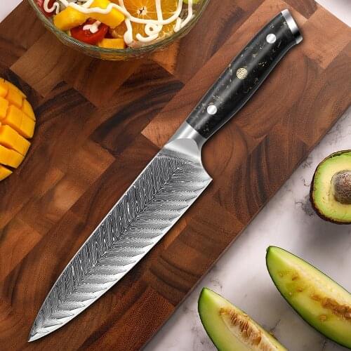 8inch Damascus Chef Knife VG10 High Carbon Steel Japanese Butcher Utility Cooking Kitchen Knives Luxury Broken Gold Handle