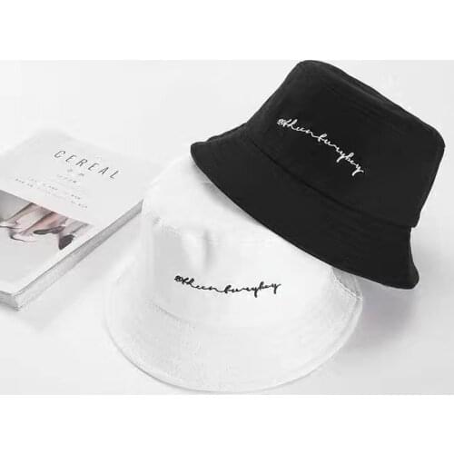 Double Side Bucket Hats for Women Fashion Cotton Smile Flower Reversible Cap Fisherman Hat Travel Bob Caps Gorro De Pescador