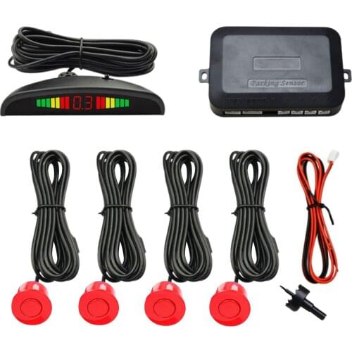 Car Parktronic LED Parking Sensor With 4 Parking Sensors Car Parking Ra dar Monitor Detector System 0.3-2.5m Backlight Display
