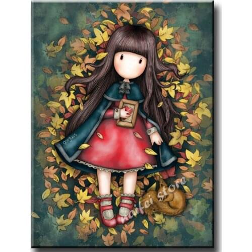 Full Square Round Diamond Embroidery DIY Diamond Painting Cross Stitch Drill Pretty Cartoon Girl Doll Picture of Rhinestones