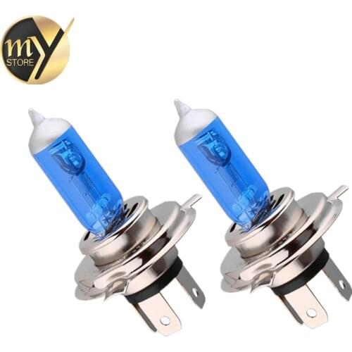 2pcs H4 55W 12V Super White Fog Lights Halogen Bulb High Power Car Headlight Lamp Car Light Source parking Head auto 6000K