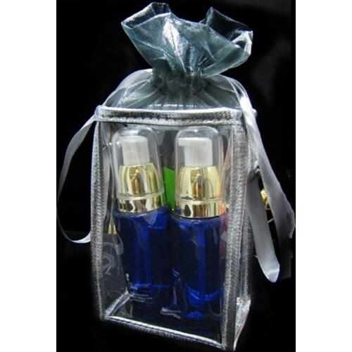 Size:12.5*8*5cm clear pvc cosmetic bag,golden and silve,packing bag gift bag. 100piece\lot
