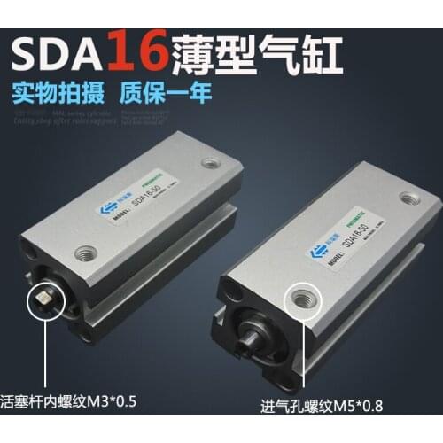 SDA16*15 Free shipping 16mm Bore 15mm Stroke Compact Air Cylinders SDA16X15 Dual Action Air Pneumatic Cylinder