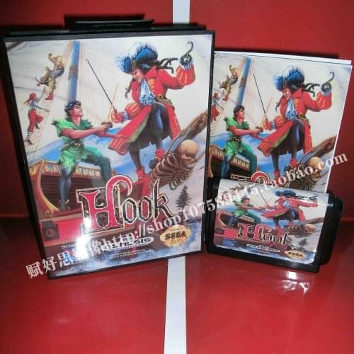 Sega MD game - Hook with Box and Manual for 16 bit Sega MD game Cartridge Megadrive Genesis system
