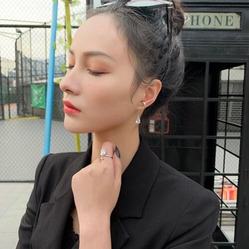 Fashion Ins Super Flash Rhinestone Ear Clip Without Pierced Ears Hip Hop Personality Earrings Tide Men Women Jewelry For Party