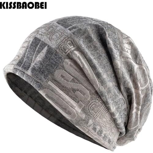 Dual-Use Hats For Women Summer Soft Scarf Cap Men Fashion Headgear Skullies Adult Thin Knitted Caps Turban gorros invierno