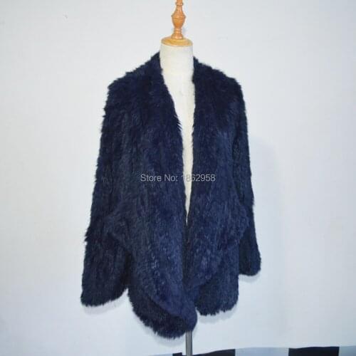 SJ460 Navy Blue Factory Sale 2019 Rabbit Fur Jacket Made in China