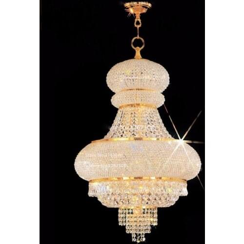 High Quality Modern Dia300mm Restaurant K9 Suspend Pendant Crystal Golden Chandelier Light Bedroom Hanging Lamp For Dining Room