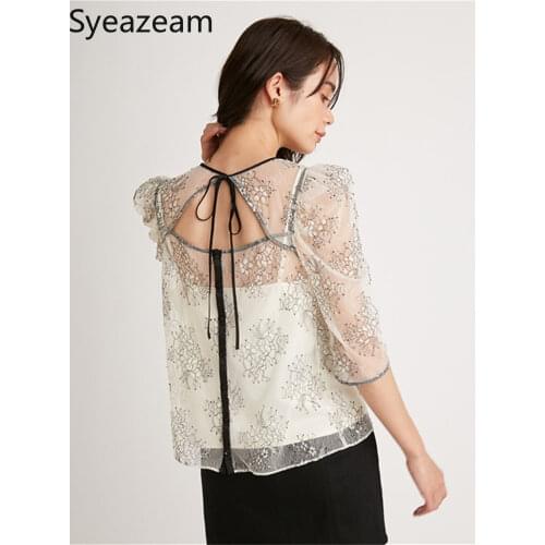 Syeazeam Openwork Blouses