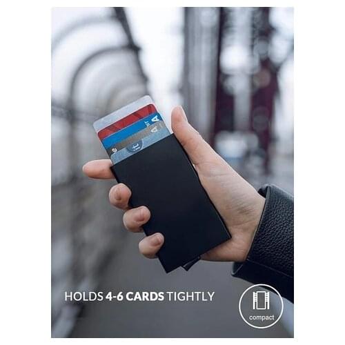 Pop-out RFID Card Holder Aluminum Plastic Elasticity Back Pouch ID Bank-card Travel Wallet Waterproof